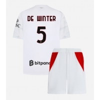AC Milan Koni De Winter #5 Bortatröja Barn 2026-27 Kortärmad (+ Korta byxor)
